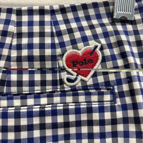 Polo Golf Ralph Lauren Ruffle Gingham Check Skort Women's 2 Blue Black White - Picture 11 of 16